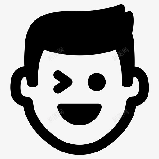 眨眼疯狂表情图标svg_新图网 https://ixintu.com 疯狂 眨眼 表情