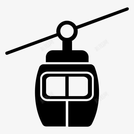 缆车架空缆车电梯图标svg_新图网 https://ixintu.com 圣诞 寒假 旅游 架空 电梯 缆车