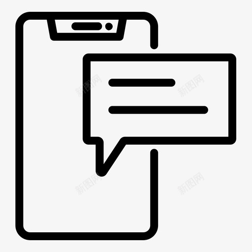 聊天手机信息图标svg_新图网 https://ixintu.com 信息 基本 屏幕 手机 智能 聊天 设置