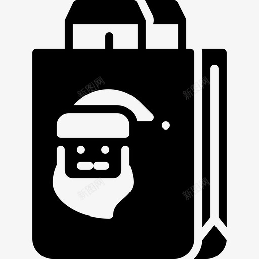 礼品袋圣诞和圣诞老人装满图标svg_新图网 https://ixintu.com 圣诞 圣诞老人 礼品袋 装满