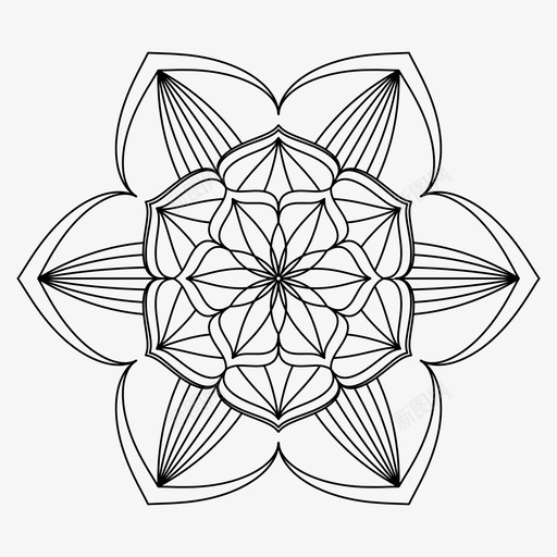 曼陀罗花装饰品图标svg_新图网 https://ixintu.com 婚礼 曼陀罗 装饰品