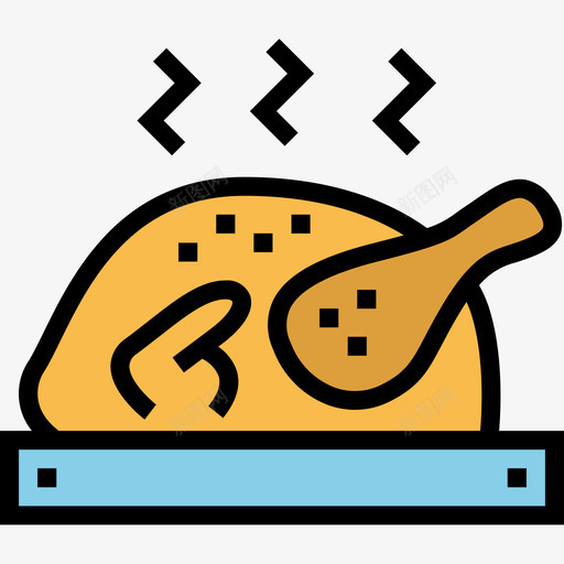 鸡肉晚餐3原色图标svg_新图网 https://ixintu.com 原色 晚餐 鸡肉