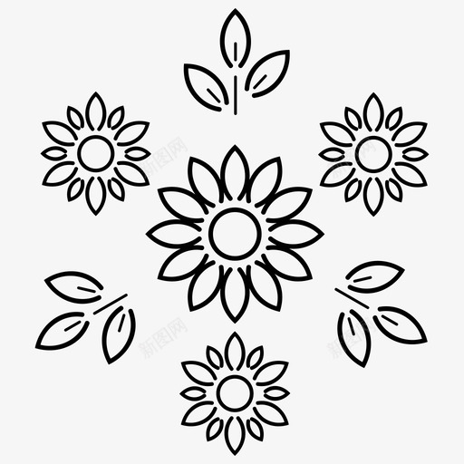 迷人的混合花束自然情人节图标svg_新图网 https://ixintu.com 人的 婚礼 情人节 混合 自然 花束 迷人