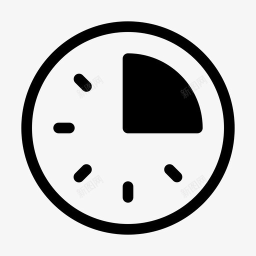 分半四分之一图标svg_新图网 https://ixintu.com 四分之一 秒表 计时器