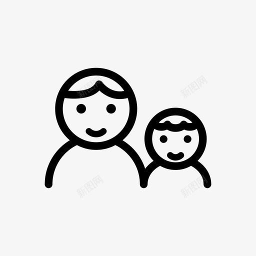 人成人儿童图标svg_新图网 https://ixintu.com 儿童 孩子 家庭 成人 旅行 监护人