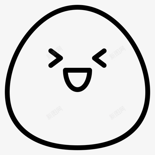 害羞表情37轮廓图标svg_新图网 https://ixintu.com 害羞 表情 轮廓