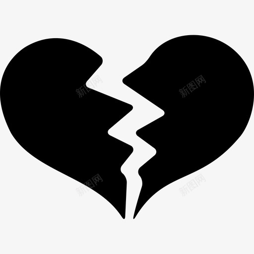 破碎的心爱爱的心图标svg_新图网 https://ixintu.com 情人节 爱的 破碎
