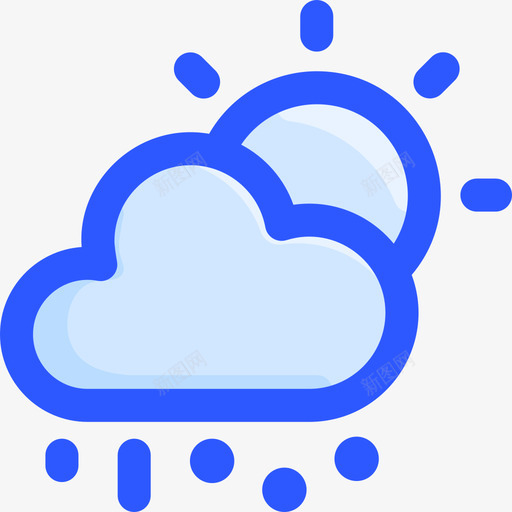 雨天气299蓝色图标svg_新图网 https://ixintu.com 天气 蓝色