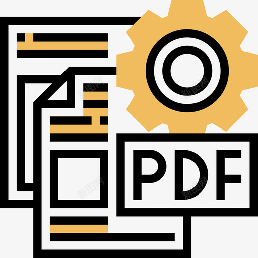 Pdf文件和文档11黄色阴影图标svg_新图网 https://ixintu.com Pdf 文件 文档 阴影 黄色