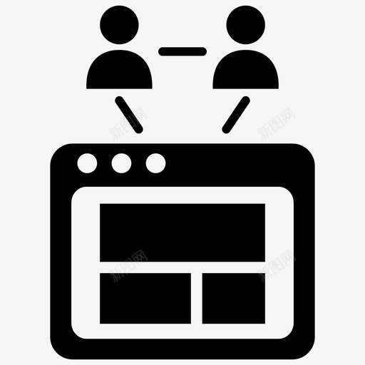 社交媒体连接人物图标svg_新图网 https://ixintu.com 人物 办公 套件 媒体 用户 社交 连接