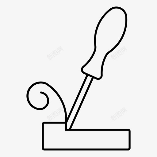 雕刻凿子工具图标svg_新图网 https://ixintu.com 万圣节 凿子 工具 木头 雕刻