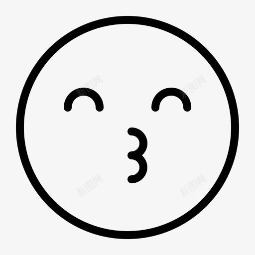 表情亲吻表情轮廓64图标svg_新图网 https://ixintu.com 亲吻 表情 轮廓