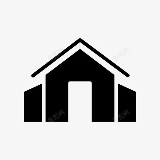 住宅建筑物车库图标svg_新图网 https://ixintu.com 住宅 建筑物 房地产 房屋 财产 车库