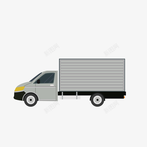 侧视图灰色货车svg_新图网 https://ixintu.com 侧视图灰色货车