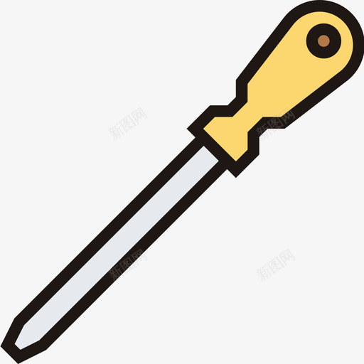 螺丝刀施工工具1线颜色图标svg_新图网 https://ixintu.com 工具 施工 螺丝刀 颜色