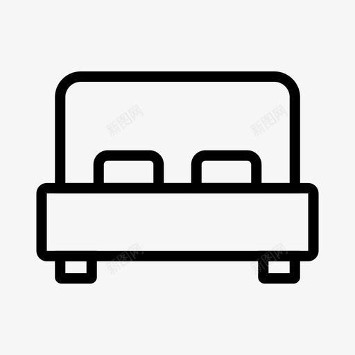 双人床卧室家具图标svg_新图网 https://ixintu.com 卧室 双人床 图标 基本 家具 酒店