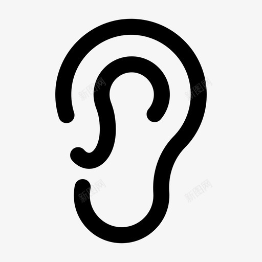 耳聋听图标svg_新图网 https://ixintu.com 十一