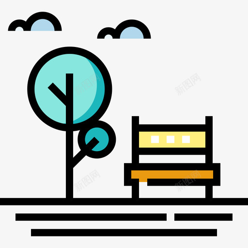 公园城市生活20线性颜色图标svg_新图网 https://ixintu.com 公园 城市生活 线性 颜色