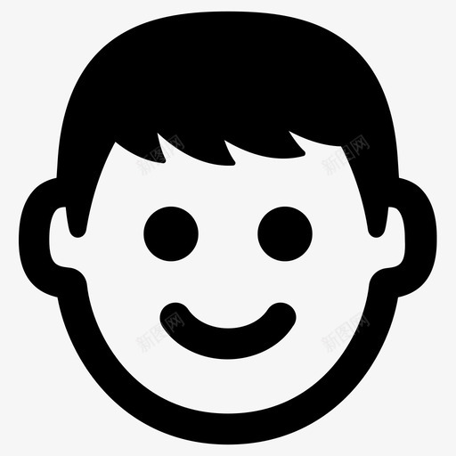 男孩化身脸图标svg_新图网 https://ixintu.com 化身 微笑 男人 男孩 表情