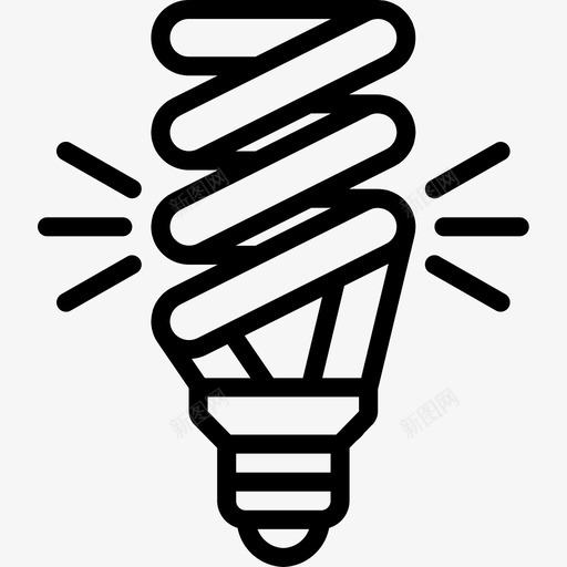 线性照明灯泡图标svg_新图网 https://ixintu.com 灯泡 照明 照明灯 线性
