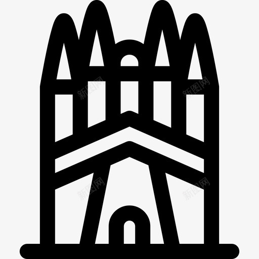 圣家堂兰马克和纪念碑21线性图标svg_新图网 https://ixintu.com 圣家 纪念碑 线性 马克