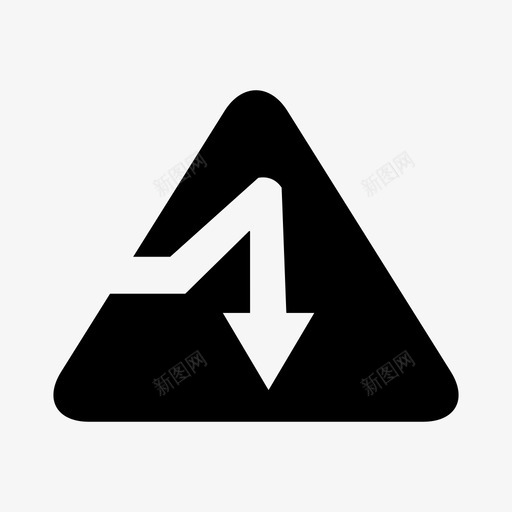 箭头方向向下图标svg_新图网 https://ixintu.com 三角形 向下 形状 方向 箭头 转弯