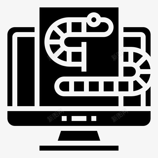 蠕虫攻击计算机图标svg_新图网 https://ixintu.com glyph1 感染 抢劫 攻击 病毒 网络 蠕虫 计算机 黑客