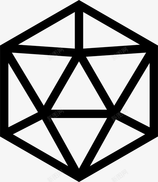 二十面体三维几何图标svg_新图网 https://ixintu.com 三维 二十 几何 几何形 十面体 形状 数学