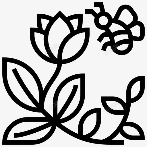 植物蜜蜂花图标svg_新图网 https://ixintu.com 元素 植物 花园 蜜蜂