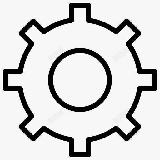 齿轮发动机工程图标svg_新图网 https://ixintu.com 加粗 发动机 圣诞 工程 粗线条 设置 齿轮