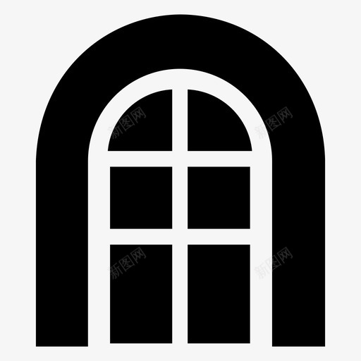 窗户门房子图标svg_新图网 https://ixintu.com 房子 窗户 门房