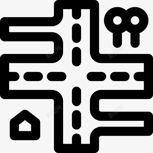 街道公共服务4直线图标svg_新图网 https://ixintu.com 公共服务 直线 街道