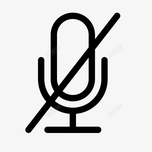 静音音频麦克风图标svg_新图网 https://ixintu.com 噪音 声音 录音 静音 音频 音频视频 麦克风