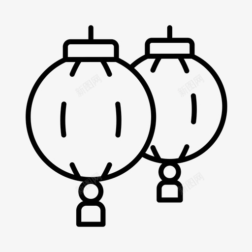 灯笼亚洲中国城图标svg_新图网 https://ixintu.com 中国 亚洲 农历 新年 灯笼