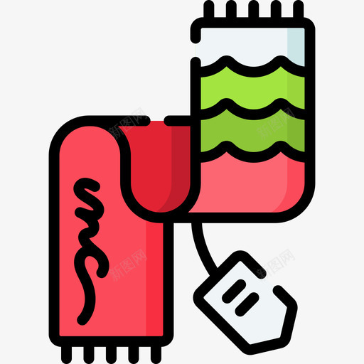 围巾圣诞礼物1线性颜色图标svg_新图网 https://ixintu.com 围巾 圣诞 礼物 线性 颜色