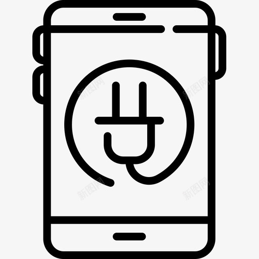 充电电话25线性图标svg_新图网 https://ixintu.com 充电 电话 线性