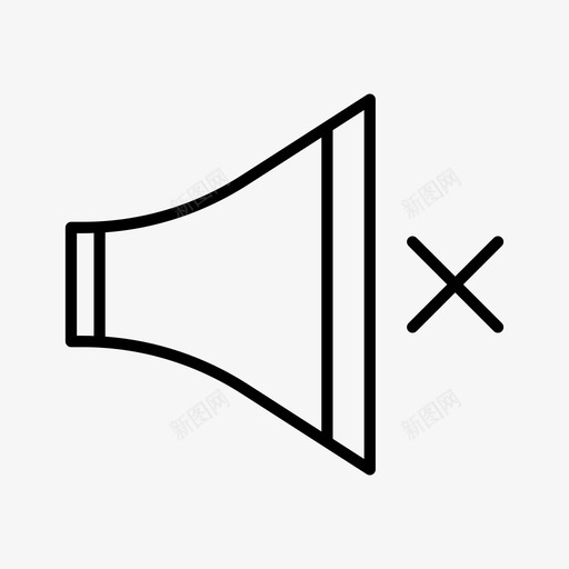 音频多媒体静音图标svg_新图网 https://ixintu.com 声音 多媒体 无声 静音 音频
