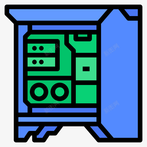 机箱计算机硬件35线性颜色图标svg_新图网 https://ixintu.com 机箱 硬件 线性 计算机 颜色