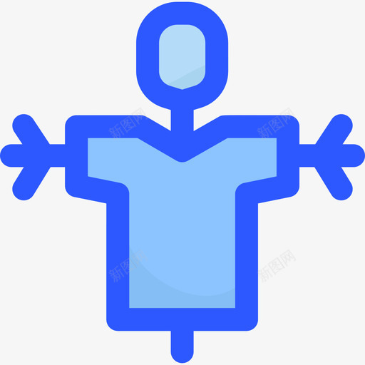稻草人农业87蓝色图标svg_新图网 https://ixintu.com 农业 稻草人 蓝色