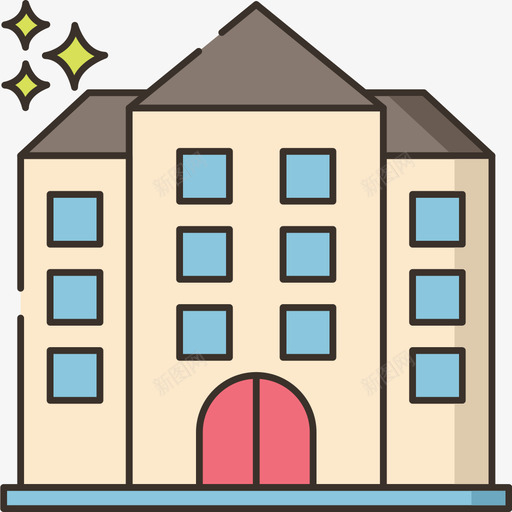 大学在线教育26线性颜色图标svg_新图网 https://ixintu.com 在线教育 大学 线性 颜色