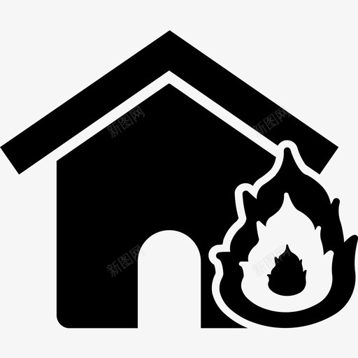火灾房屋保险图标svg_新图网 https://ixintu.com 保险 图标 房屋 火灾