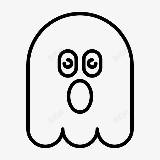 鬼魂惊异表情符号图标svg_新图网 https://ixintu.com 1行 万圣节 哈欠 惊异 符号 表情 鬼魂
