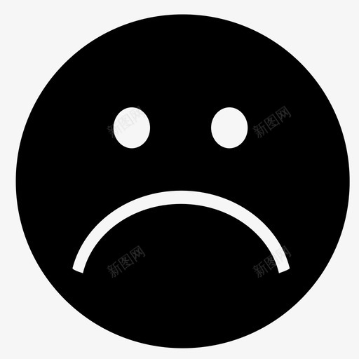皱眉脸悲伤图标svg_新图网 https://ixintu.com 不高兴 悲伤 皱眉