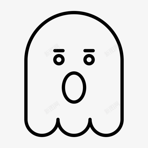 鬼魂惊异表情符号图标svg_新图网 https://ixintu.com 万圣节 奇怪 惊异 符号 表情 鬼魂