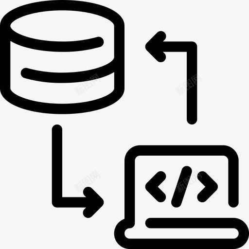 数据库代码编码图标svg_新图网 https://ixintu.com 代码 传输 数据库 编码 编程