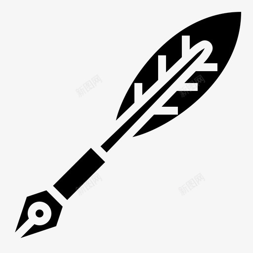 羽毛笔羽毛墨水图标svg_新图网 https://ixintu.com 书写 墨水 文具 毛笔 羽毛 钢笔