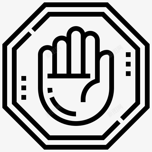 手标志警示标志图标svg_新图网 https://ixintu.com 交通 停车 城市 标志 红线 警示