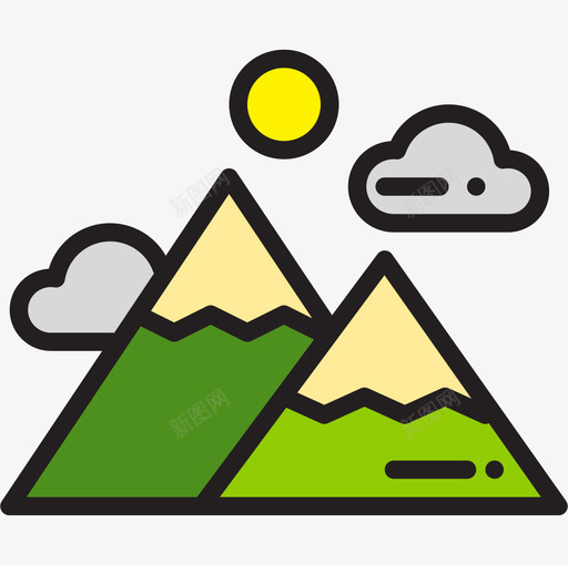 山酒店旅游3线性颜色图标svg_新图网 https://ixintu.com 旅游 旅游线 线性 酒店 颜色