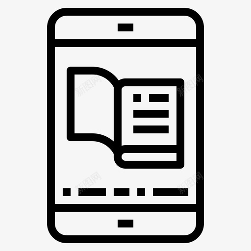 电子书教育电子书阅读器图标svg_新图网 https://ixintu.com 学习 提纲 教育 电子书 联网 阅读