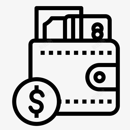钱包钞票卡片图标svg_新图网 https://ixintu.com 卡片 概要 硬币 财务 钞票 钱包 钱财务